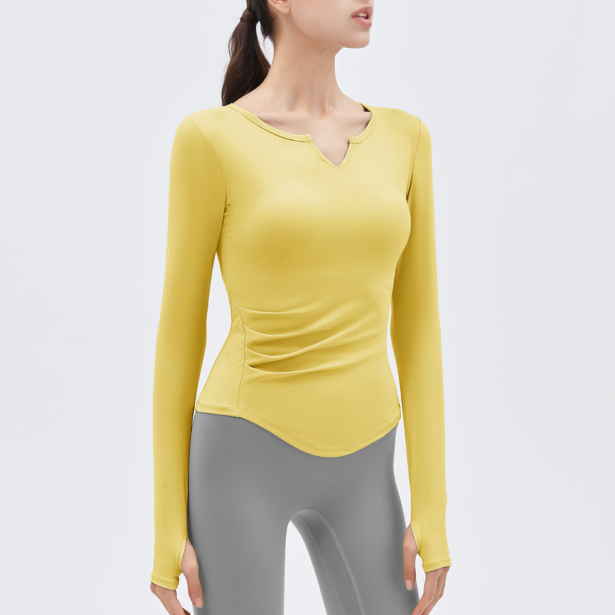 V-Neck Long Sleeve Yoga Top