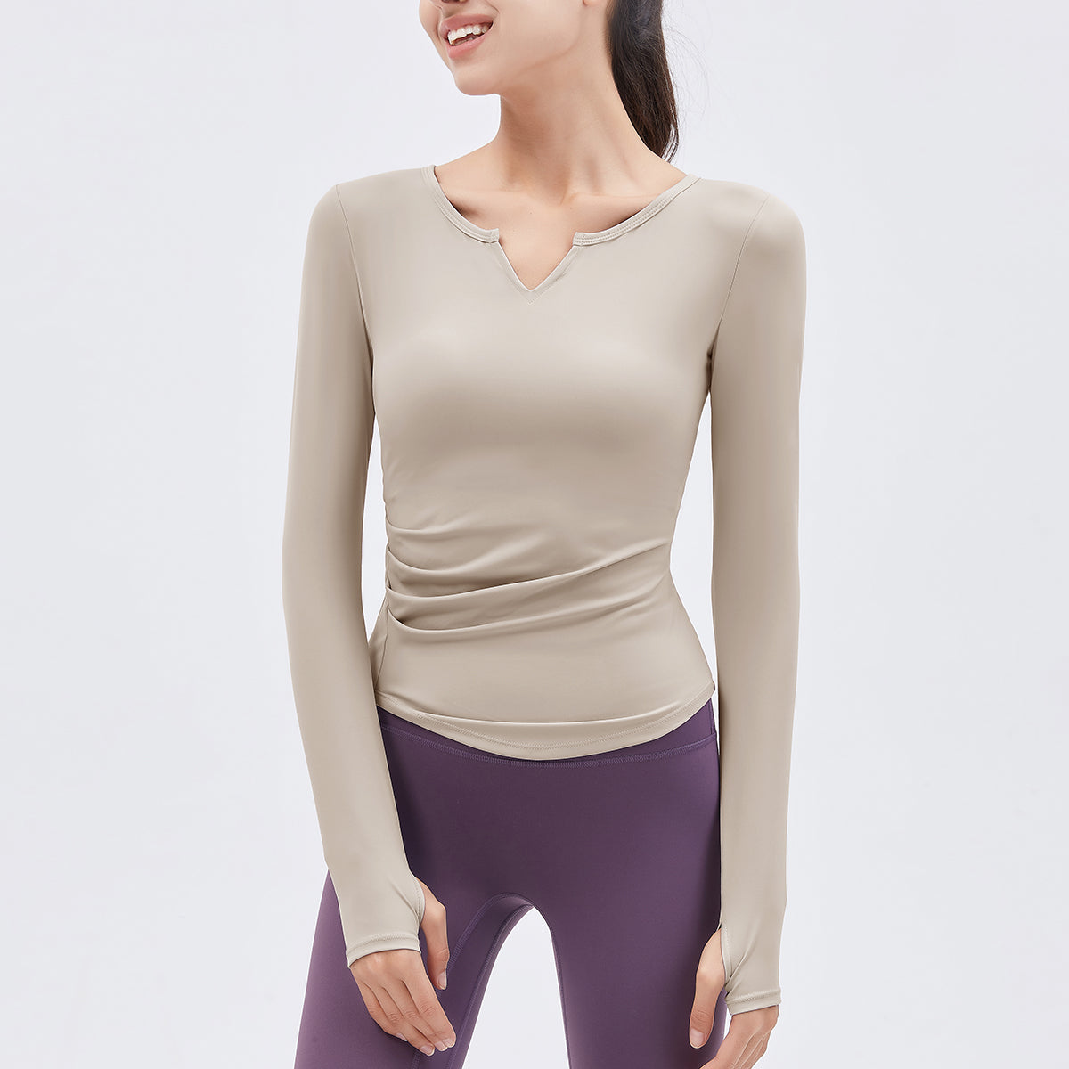 V-Neck Long Sleeve Yoga Top